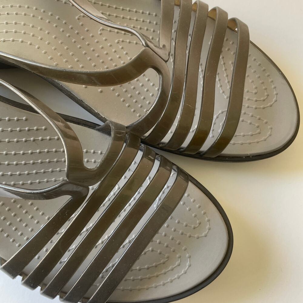 Crocs Dark Gray Iconic Strappy sandals - Size 11W - Picture 12 of 13